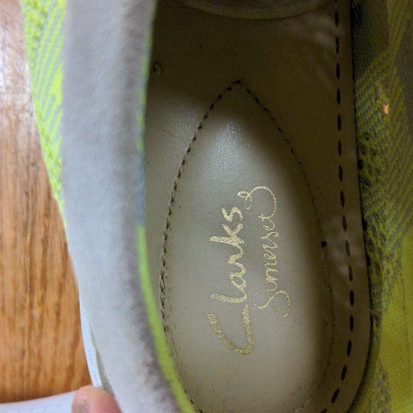 Clarks Somerset Glove Glitter Neon Green Sneakers Size 8.5 - Picture 9 of 12